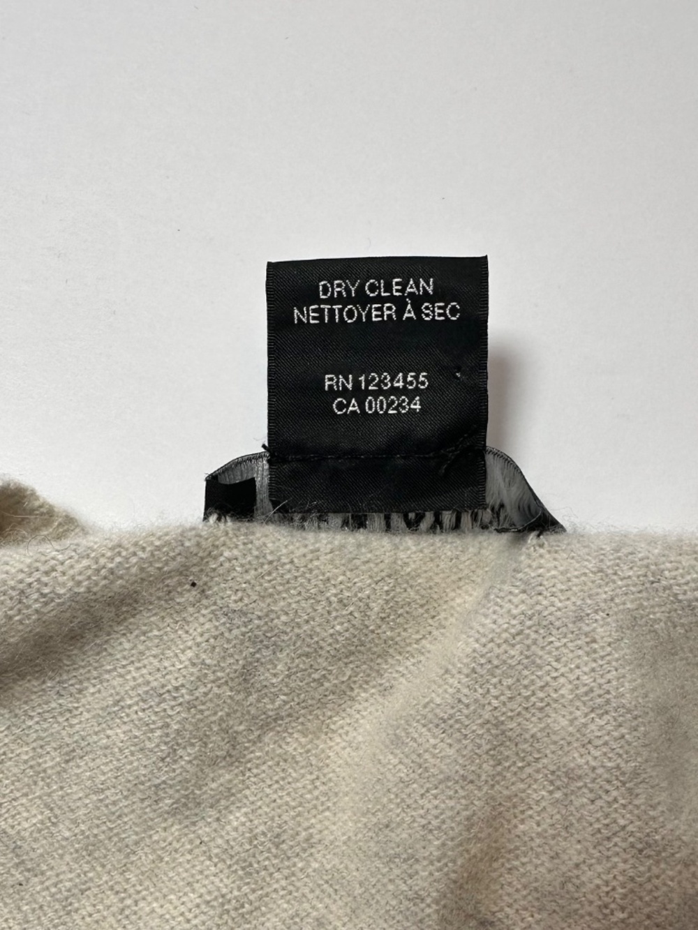 Lord & Taylor 100% Cashmere Sweater | Striped V-Neck | Soft Neutral | Size L - Picture 11 of 14